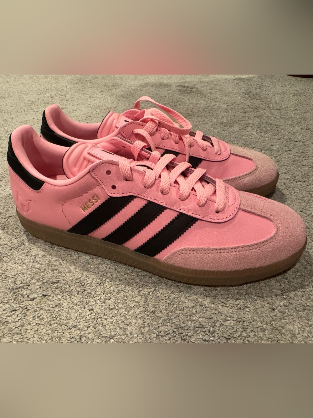 Adidas Samba Messi Pink Black Gum Sneakers Men’s 8 NWT